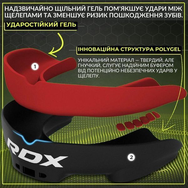 Капа RDX 3w дитяча (вік до 10) Black/Red GGS-3GRJ фото