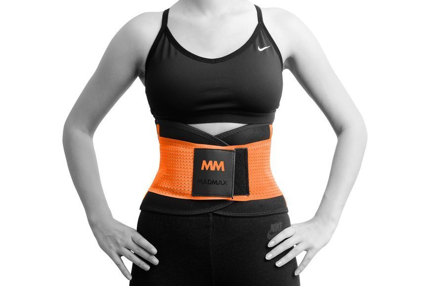 Пояс компресійний MadMax MFA-277 Slimming belt Black/neon orange S MFA-277-ORG_S фото
