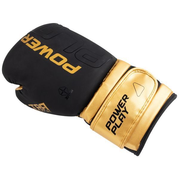 Боксерські рукавиці PowerPlay 3024 Ultra Mat Чорно-Золоті 10 унцій PP_3024_10oz_Bl/Gold фото