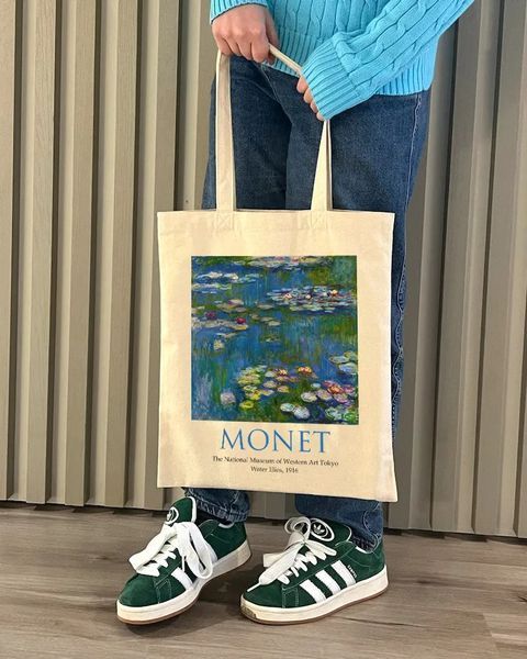 Екошопер бежевий MONET - Водяні лілії 10311023256 фото