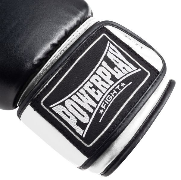 Боксерські рукавиці PowerPlay 3004 Classic Чорно-Білі 16 унцій PP_3004_16oz_Bl/White фото