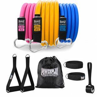 Набір трубчастих еспандерів PowerPlay PP-4101 Expander Tube Set 3шт. (до 18,2 кг.) PP-4101_3set фото