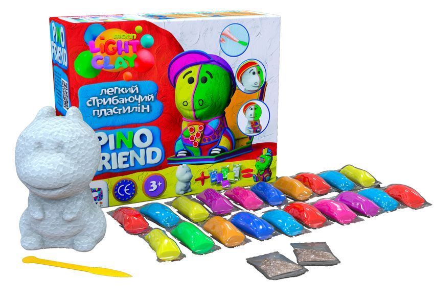 Набір легкого стрибаючого пластиліну Pino Friend Дракончик РОККІ ТМ Moon light clay 70060 10311006526 фото