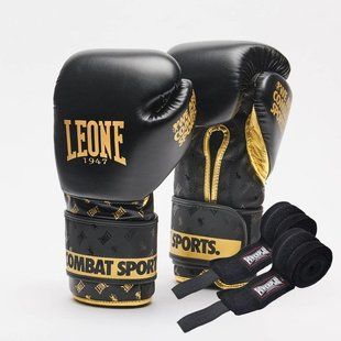 Боксерські рукавиці Leone GN220 DNA Black 10 унцій (бинти 4 м. в комплекті) GN220_Black_10oz фото