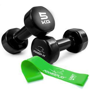 Гантелі вінілові PowerPlay 4125 Achilles 2*5 кг. Чорні (пара - 2шт.) PP_4125_5kg_2in фото