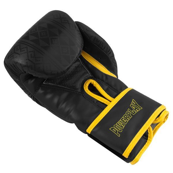 Боксерські рукавиці PowerPlay 3021 Ukraine Чорно жовті 16 унцій PP_3021_16oz_Black/Yellow фото