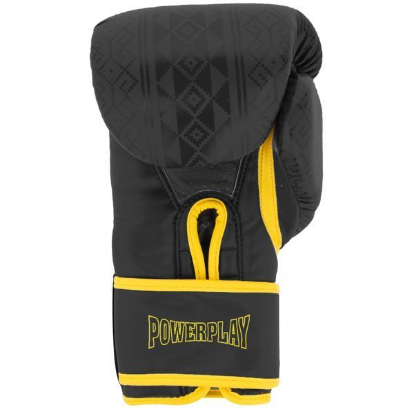Боксерські рукавиці PowerPlay 3021 Ukraine Чорно жовті 16 унцій PP_3021_16oz_Black/Yellow фото