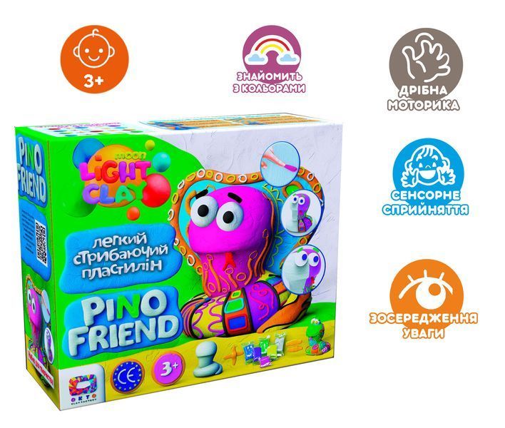 Набір легкого стрибаючого пластиліну Pino Friend Змійка ШЕЙК ТМ Moon light clay 70057 10311006520 фото