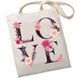 Екошопер бежевий LOVE (квіти) 10311023628 фото 1