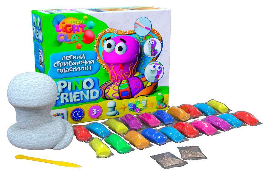 Набір легкого стрибаючого пластиліну Pino Friend Змійка ШЕЙК ТМ Moon light clay 70057 10311006520 фото