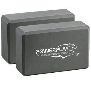 Блоки для йоги 2 шт. PowerPlay 4006 Yoga Brick EVA Сірі (пара) PP_4006_Grey_2in фото