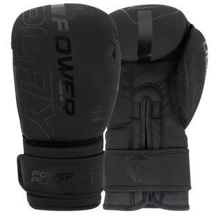 Боксерські рукавиці PowerPlay 3024 Ultra Mat Чорні 14 унцій PP_3024_14oz_Black фото