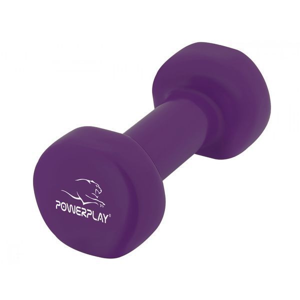Гантелі вінілові PowerPlay 4125 Achilles 2*2.5 кг. Фіолетові (пара - 2шт.) + Резинка для фітнесу 7,5кг PP_4125_2.5kg_2in фото