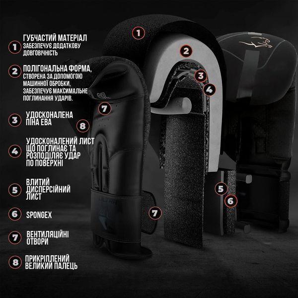 Боксерські рукавиці PowerPlay 3024 Ultra Mat Чорні 14 унцій PP_3024_14oz_Black фото