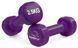 Гантелі вінілові PowerPlay 4125 Achilles 2*2.5 кг. Фіолетові (пара - 2шт.) + Резинка для фітнесу 7,5кг PP_4125_2.5kg_2in фото 2