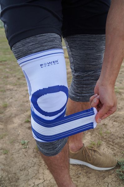 Наколінник Power System PS-6008 Knee Support Pro Blue/White (1шт.) S/M PS-6008_S/M_White-Blue фото