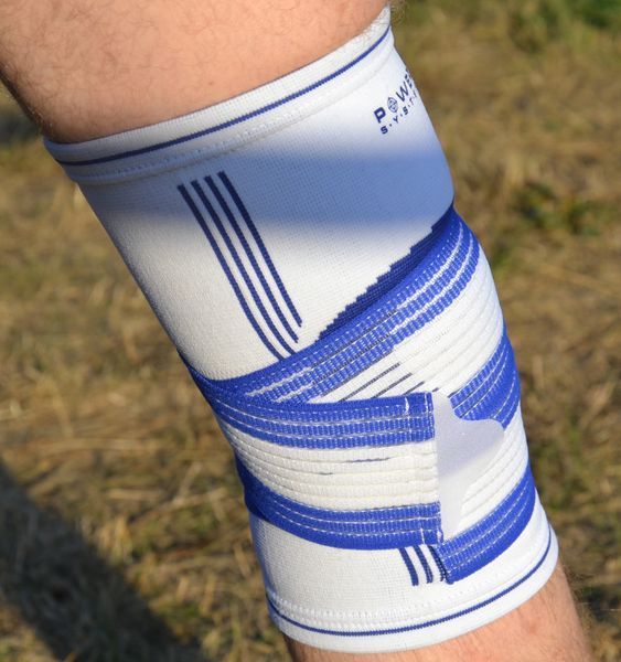 Наколінник Power System PS-6008 Knee Support Pro Blue/White (1шт.) S/M PS-6008_S/M_White-Blue фото