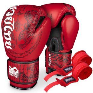 Боксерські рукавиці Phantom Muay Thai Red 16 унцій (бинти в подарунок) PHBG2505-16 фото