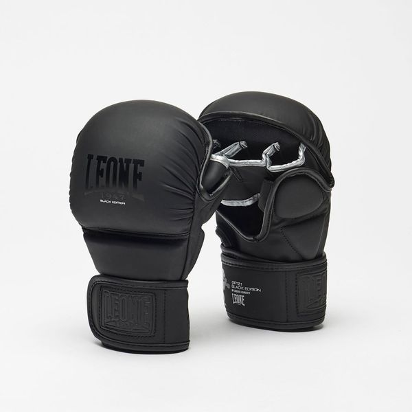 Рукавиці греплінгові для ММА Leone BLACK Edition M (капа в комплекті) GP121_Black_M фото