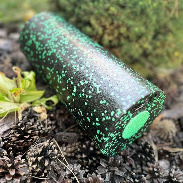 Масажний ролик (роллер) гладкий PowerPlay PP-4348 2 in 1 EPP Foam Roller Чорно/Зелений (33x14см.) PP_4348_Green_(33*14) фото
