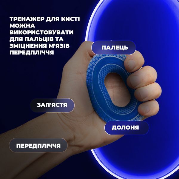 Еспандер кистьовий силіконовий PowerPlay PP-4333 Hand Grip Light 15 кг. Синій PP_4333_Blue_15kg фото
