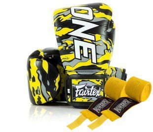 Боксерські рукавиці Fairtex BGV-ONE X STBG (натуральна шкіра) 14 унцій (бинти в комплекті) BGV-ONE_X_STBG_14oz фото