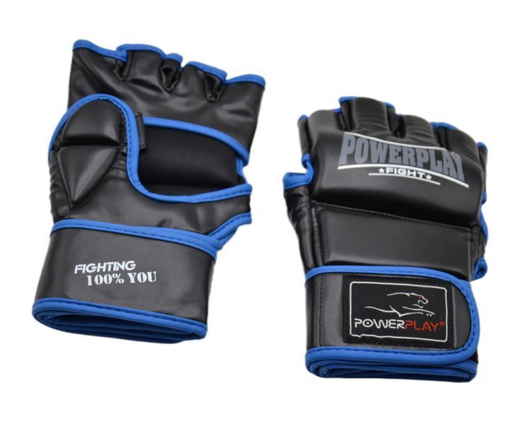 Рукавиці для MMA PowerPlay 3058 Чорно-Сині M PP_3058_M_Black/Blue фото