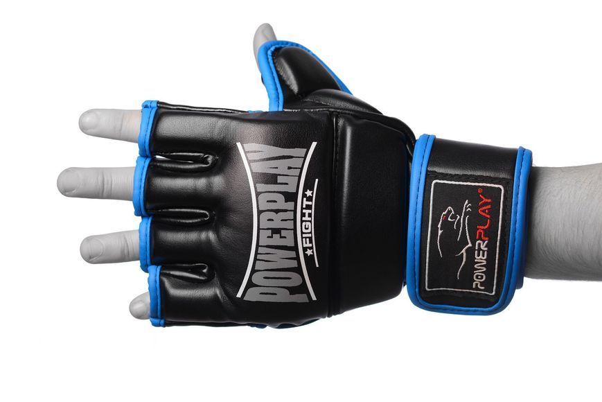 Рукавиці для MMA PowerPlay 3058 Чорно-Сині M PP_3058_M_Black/Blue фото