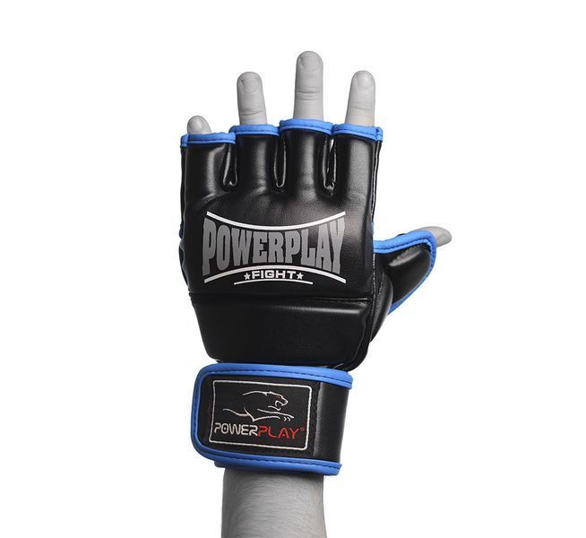 Рукавиці для MMA PowerPlay 3058 Чорно-Сині S PP_3058_S_Black/Blue фото
