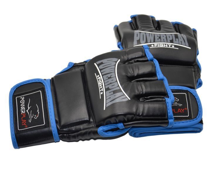 Рукавиці для MMA PowerPlay 3058 Чорно-Сині S PP_3058_S_Black/Blue фото