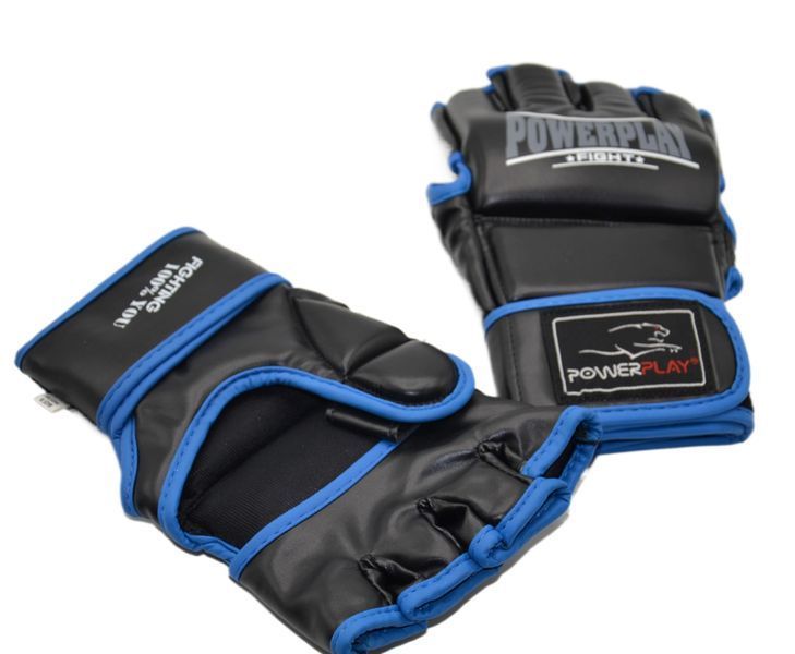 Рукавиці для MMA PowerPlay 3058 Чорно-Сині S PP_3058_S_Black/Blue фото