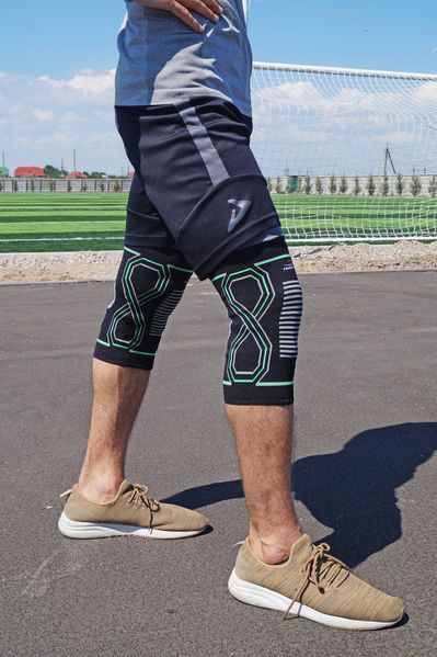Наколінники PowerPlay 4099 Knee Support Чорно/Зелені S/M (пара) PP_4099_S/M_Bl/Green фото