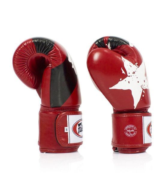 Боксерські рукавиці Fairtex BGV1 Nation Print Red 10 унцій (бинти в комплекті) BGV1_Print_10oz_Red фото