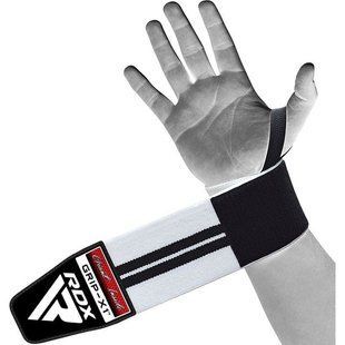 Бинти для зап'ясть (кистьові бинти) RDX W2 Gym Wrist Wraps BLACK/WHITE PLUS WAH-W3W+ фото