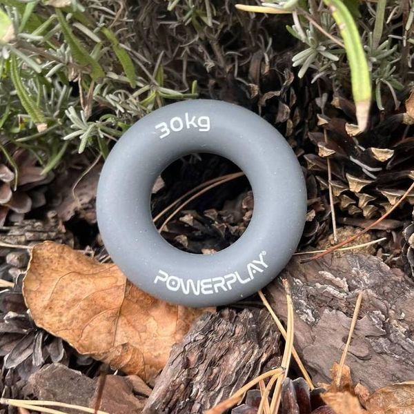 Еспандер кистьовий силіконовий PowerPlay PP-4324 Hand Grip Ring X-Hard 30 кг. Сірий PP_4324_30kg фото