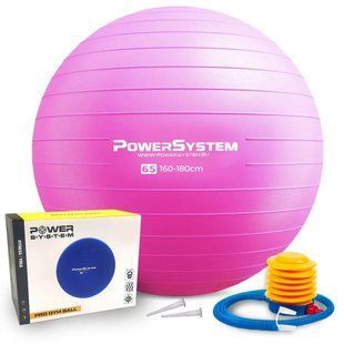 М'яч для фітнесу (фітбол) Power System PS-4012 &Oslash;65 cm PRO Gymball Pink 4012PI-0 фото