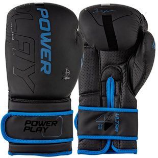 Боксерські рукавиці PowerPlay 3024 Ultra Mat Чорно-Темно сині 16 унцій PP_3024_16oz_Bl/Navy фото