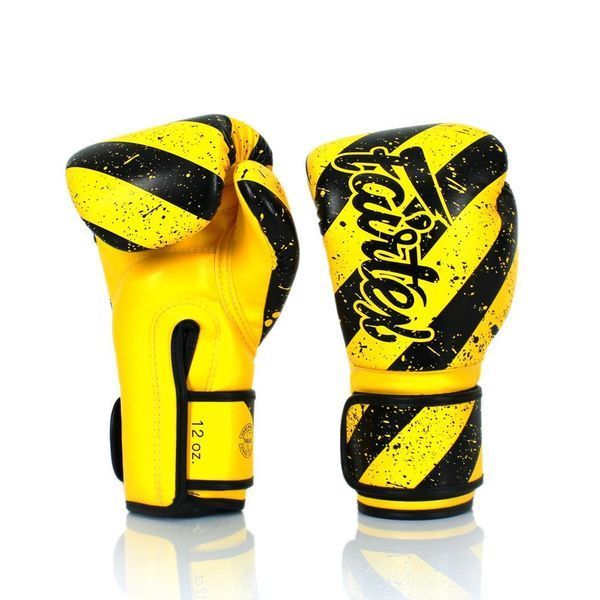 Боксерські рукавиці Fairtex BGV14Y Yellow/Black 12 унцій (бинти в комплекті) BGV14Y_12oz_Yellow/Black фото