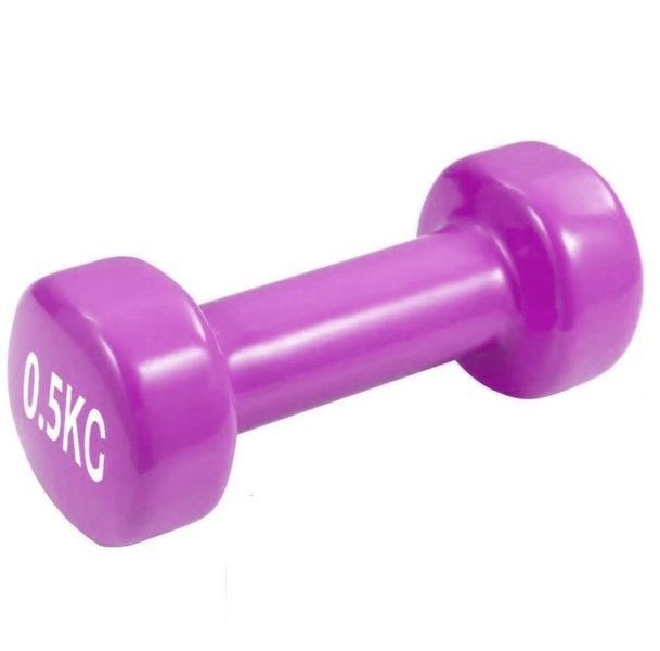Гантелі вінілові PowerPlay 4125 Achilles 2*0,5 кг. Рожеві ( пара 2шт.) PP_4125_0.5kg_2in фото