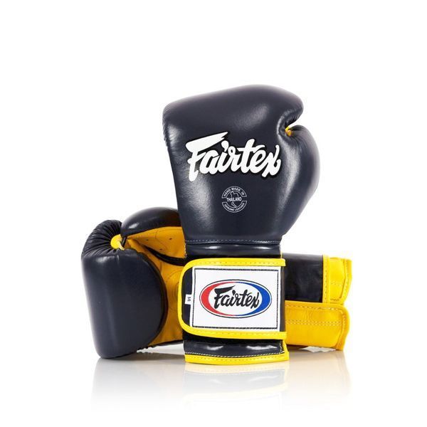 Боксерські рукавиці Fairtex BGV9 Mexican Blue/Yellow 18 унцій (бинти в комплекті) BGV9_Mexican_18oz_Blue/Y фото