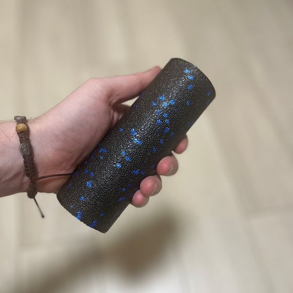 Набір для масажу та йоги PowerPlay PP_4091 EPP (2 м'ячики + валик масажер 15*5,3 см.) Blue + резинка 7,5 кг. PP_4091_Blue фото