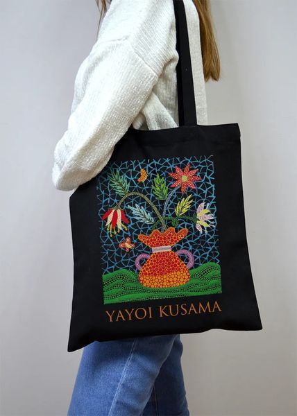 Екошопер чорний YAYOI KUSAMA Квіти 10311025591 фото
