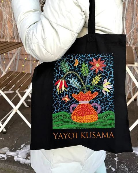 Екошопер чорний YAYOI KUSAMA Квіти 10311025591 фото