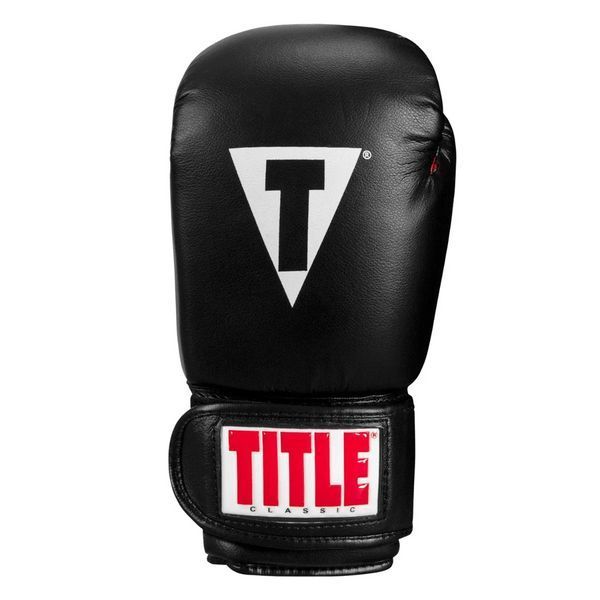 Боксерські рукавиці TITLE Classic Boxing Gloves Black/Red Regular CABG REG BK/RD фото