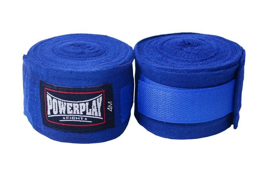 Бинти для боксу PowerPlay 3047 Сині Lycra (спандекс) (4м) PP_3047_4m_Blue фото