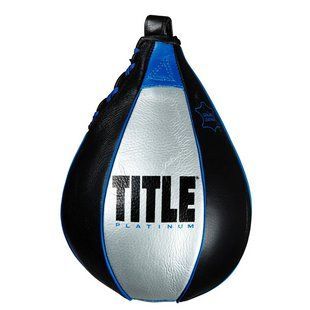 Пневмогруша боксерська TITLE Platinum Perilous Speed Bag Silver/Black (18&times;25,4 см.) PPSSB M SV/BK фото