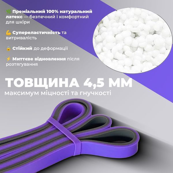 Еспандер-петля (гумка для фітнесу і кроссфіту) PowerPlay 4116 Double Colors Фіолетово/Сіра (14-23 кг) PP_4116_Purple_(14-23kg) фото