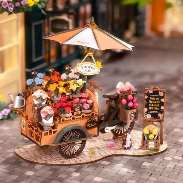 Дерев'яний 3D пазл Robotime Rolife Blossom Cart TGS03 TGS03 фото