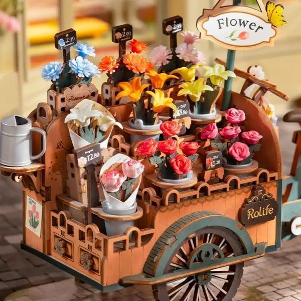 Дерев'яний 3D пазл Robotime Rolife Blossom Cart TGS03 TGS03 фото