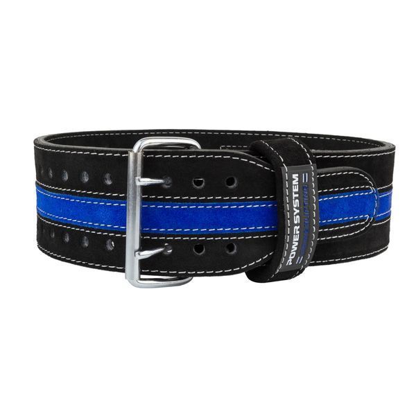 Пояс для пауерліфтингу Power System PS-3800 PowerLifting шкіряний Black/Blue Line M PS-3800_M_Black_Blue фото